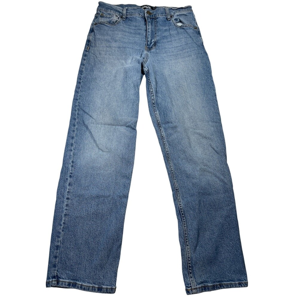 RSQ Jeans Womens 29x32 Blue Denim Cotton Stretch Loose Fit Mid-Rise Straight Leg